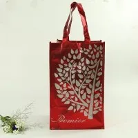 Punainen Laser Film Laminoitu Non Woven Ostoskassi Mainoskassi